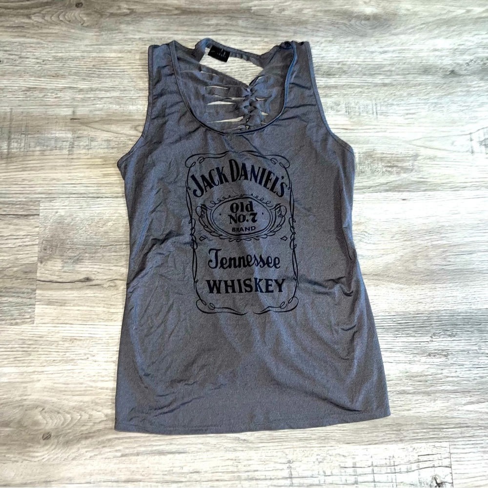Jack Daniel’s silver lace up back tank size small